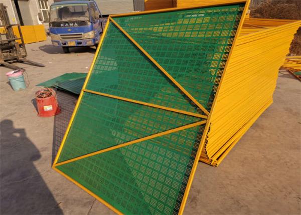 Quality Yellow Frame Green Panel Perimeter Safety Screens 6/8mm Mesh For Scaffolding for sale