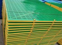 Quality Yellow Frame Green Panel Perimeter Safety Screens 6/8mm Mesh For Scaffolding for sale