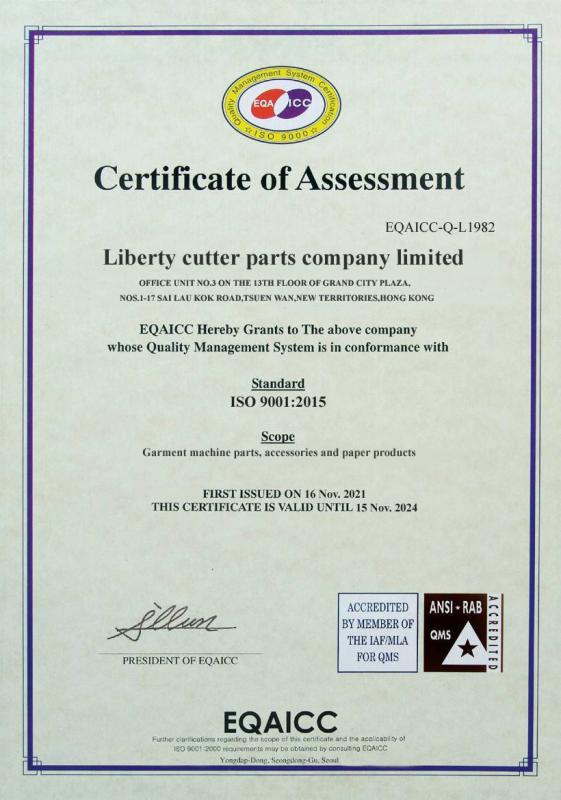 ISO9000 - Liberty Cutter Parts Company Limited