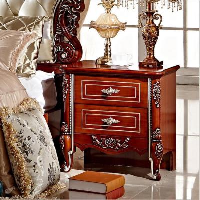 China High Quality Bed Fashion Solid Wood European French Carved Bed Nightstands pfy4001 for sale
