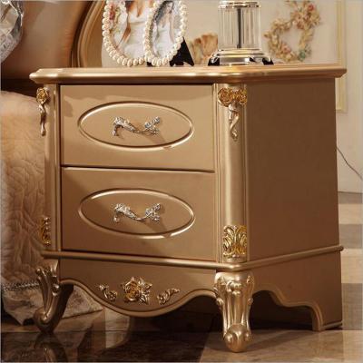 China High Quality Bed Fashion Solid Wood European French Carved Bed Nightstands p10058 for sale