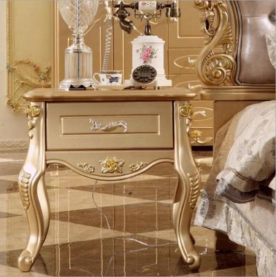 China High Quality Bed Fashion Solid Wood European French Carved Bed Nightstands p10060 for sale