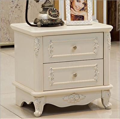 China High Quality Bed Fashion Solid Wood European French Carved Bed Nightstands o1239 for sale