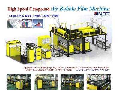 China 1200 - 2000mm Width PE Air Bubble Film Machine With Back Unwinder Station - air bubble film making machine sales for sale