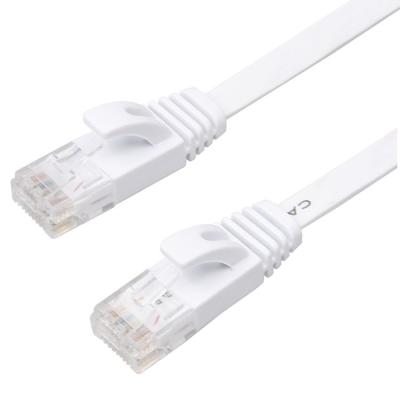 China Modem Cat6 Solid Flat Patch Cable High Speed 30 AWG With Clips for sale