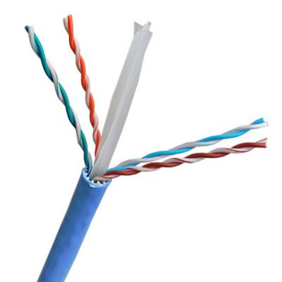 China PVC Insulation Cat6a Lan Cable 500Mhz TIA568 C.2 Copper CCA Conductor Blue for sale