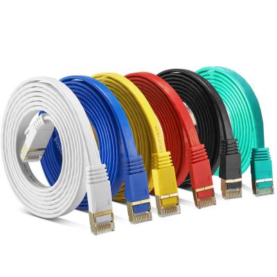 China SFTP Shielded Cat7 Patch Cord Flat Ethernet Multicolor Durable for sale