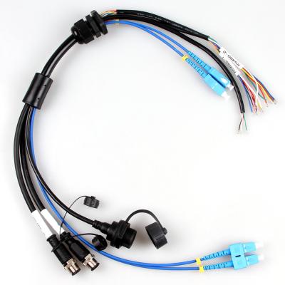 China Asamblea de cable impermeable aeroespacial del arnés de cable M12+USB Female+Fiber óptica en venta