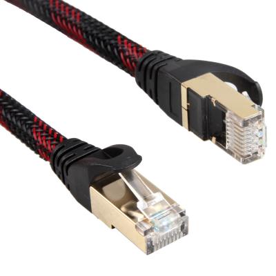 China AWG 28 Red Black Braided Lan Cable , High Speed Stable Patch Cord Cat 7 for sale