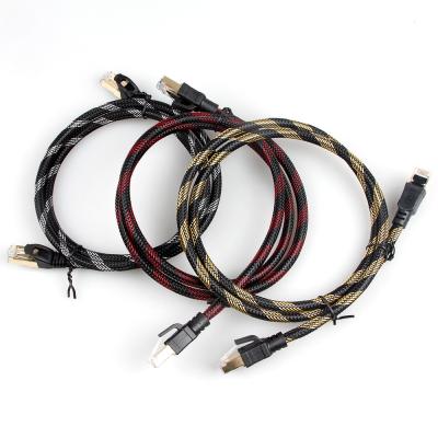 Chine Biens blancs noirs en nylon du chat 7 tressés de câble de correction d'Ethernet imperméables à vendre