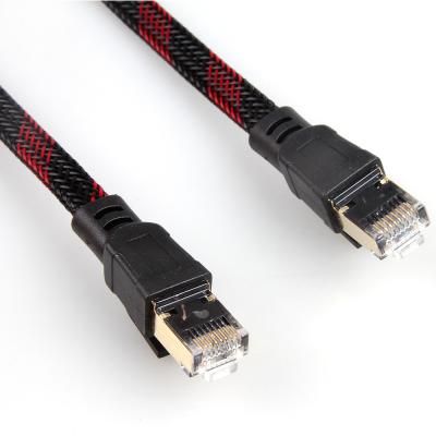 China Computer Ethernet Cat7 Patch Cord Nylon Braided For PC Laptop Modem Router for sale