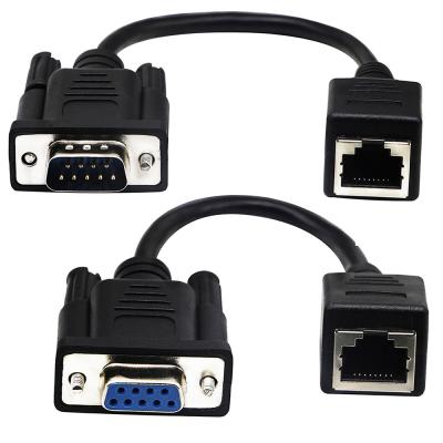 China Cat5 Cat6 RJ45 To RS232 Cable , DB9 9 Pin Industrial Ethernet Cable Assemblies for sale