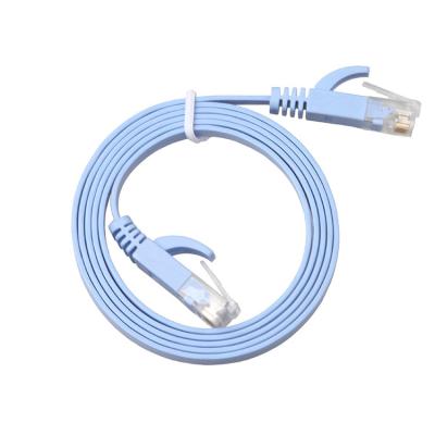 China CAT 6 Network Flat Patch Cable Blue 0.5m 1m 2m To 100m Bandwidth 350MHz for sale