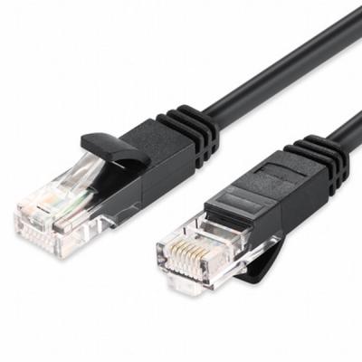 China Black CCA UTP FTP Cat5e Patch Cord cable With RJ45 Male Connector for sale