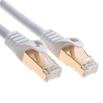 China cordón de remiendo de los 0.5-90m RJ45, cable de Ethernet del gato 7 del blanco del escudo doble en venta