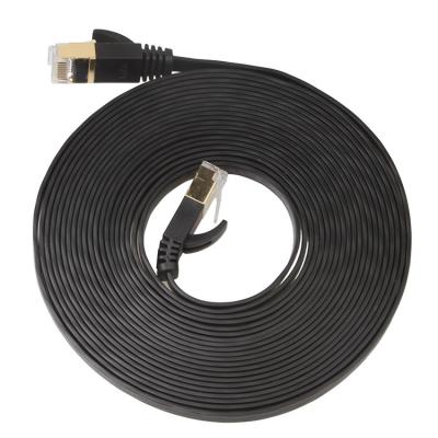 China Cobre plano protegido del gato 6 del cable del remiendo de UTP color del negro de 1 metro Rj45 en venta