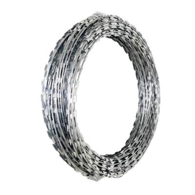 China Hot Sale Low Price Cross Double Coil Loop Galvanized Blade Concertina Razor Barbed Wire Mesh for sale