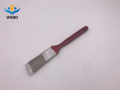 China 38mm stainless steel ferrule PET bristle red plastic handle angled paint brush for sale