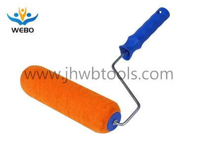 China Lint Free Orange Polyester Paint Roller Refills 9 inch paint roller sleeves rough surface paint brush roller for sale