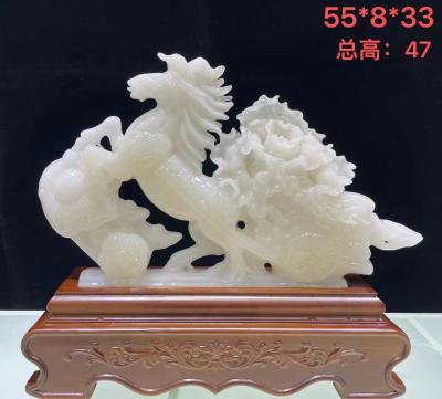 China ISO9001 Customized Natural Hand Carved Jade Pegasus Status Sculpture for sale
