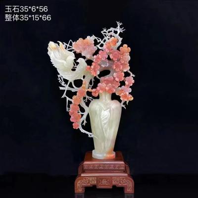 China La mano natural del carbonato XSJ-HKFG028 talló a Jade For Home Decoration en venta