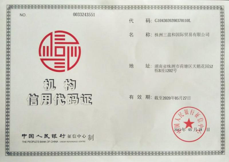 Institutional Credit Code - Zhuzhou Sanyinghe International Trade Co.,Ltd