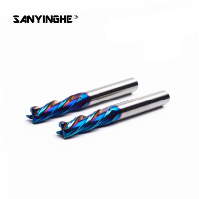 China Nano Coating CNC End Mill Cutter Square 4 Flute Flat End Mill for sale