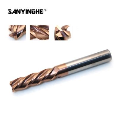 China 12mm Long Shank End Mill HRC55-60 4 Flutes CNC Milling Cutter  Flat Carbide for sale