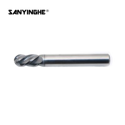 China 4 Flute Ballnose Spiral Solid Carbide End Mills Cnc Router Bits 5mm 10mm Milling Cutter For CNC Milling for sale