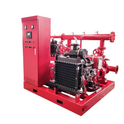 China fire pump set D+E+J three system 500gpm & General dual power fixed water supply equipment diesel engine fire fighting water pump for sale