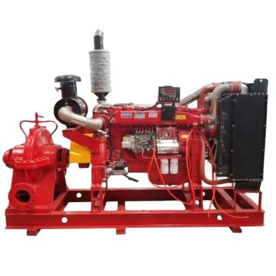 China Diesel Powered Fire Fighting Pump Set with Electric Jockey Pump Fire fighting pump set skid system diesel engine power for sale