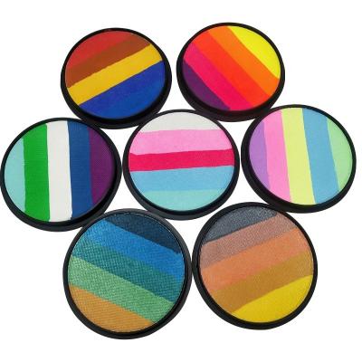 China 20g SFX Makeup Water Activated Face Paint Eyeliner Neon Colored Body Art Supplies Rainbow Split Cake for sale