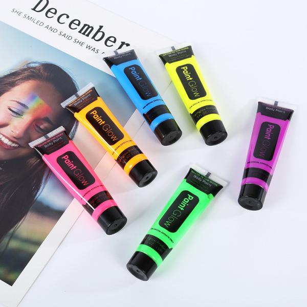 Quality Hot popular Personalized Neon Fluorescent Ointment Color Body UV Face Painting with tube package for sale