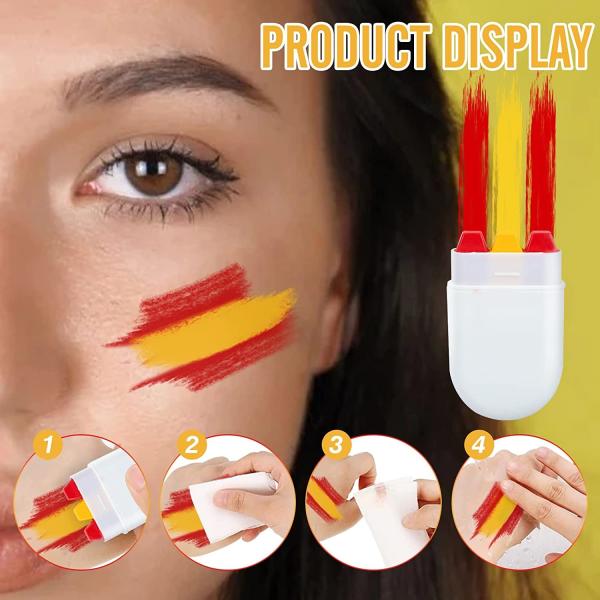 Quality Spain flag Hot sales Customized color national flag face paint stick for for sale