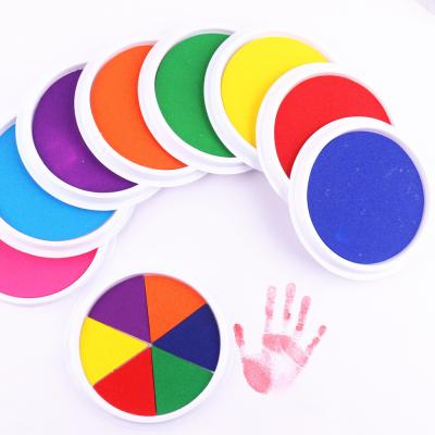 China Non Toxic Washable Color Paint Pigment Stamps Ink Pad Finger Palm Ink pad for Kids Education Drawing Toys for sale
