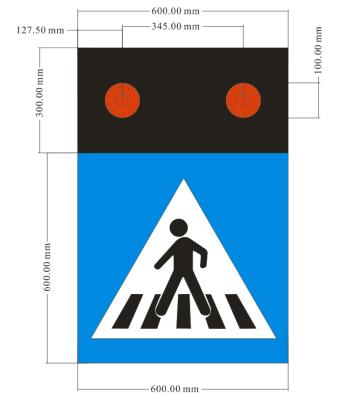 China 18V Blue Pedestrian Crossing Sign for sale