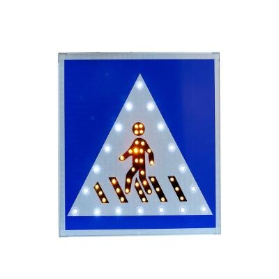 China Waterproof Solar 5W Pedestrian Crosswalk Ahead Sign With RoHS for sale
