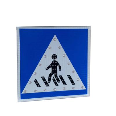China High Luminous 18V 900mm LED Crosswalk Signs , Blue Pedestrian Crossing Sign for sale