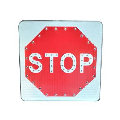 China Stable Visible IP55 800mm Solar Powered LED Stop Signs , Aluminium Street Signs for sale