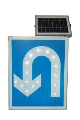 China Blue Waterproof 65mm 1000 Meters Solar Powered Street Signs U Turn for sale