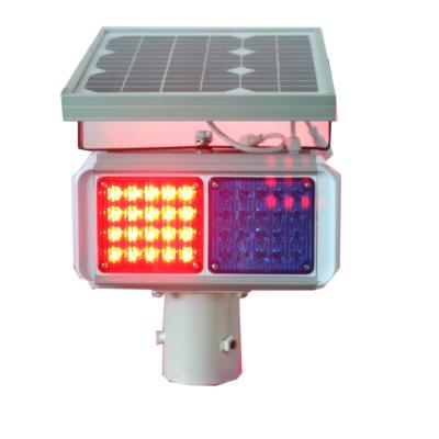 China Red And Blue 5mm LED IP55 Solar Powered LED burst light for road safety for sale