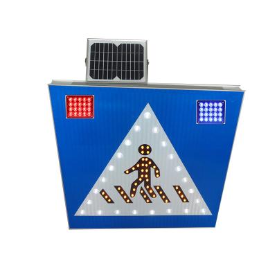 China Monocrystalline Solar Pedestrian Crossing Sign 5W Flashing Lithium Battery for sale