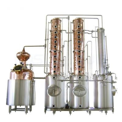 China Sistema de destilação comercial para o processamento de 2000 l de aço inoxidável e cobre vermelho à venda