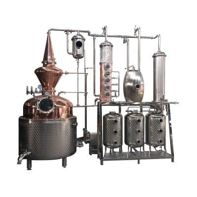 China Equipamento de destilação de álcool de cobre vermelho para gin de brandy e uísque em bebidas alimentares à venda