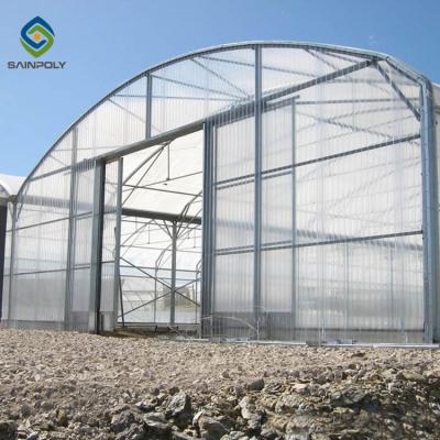 China Commercial Multi Span Greenhouse Galvanized Steel PC Sheet Span 12m for sale