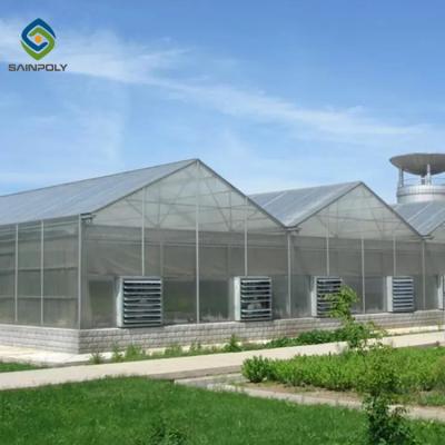 China 10.8m Polycarbonate Aluminium Greenhouse With Dome Roof Customized for sale