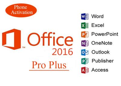 China Chave 2016 do produto da licença 64Bit Excel de  Office 2016 Digital do telefone de DVD à venda