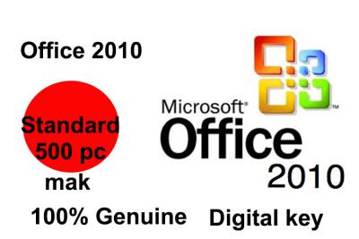 China Llave estándar del producto  Office 2010 de la PC auténtica del código dominante 500 del 100% en venta