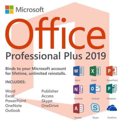 China Skype Office 2019 License Key 1PC Bind Win10  Professional Plus Digital Product for sale