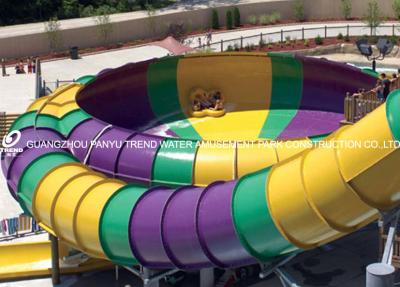 China 16m Space Bowl Water Slide Red / Yellow Aqua Park Construction for sale